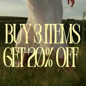 Brand new items buy 3 get 20% OFF